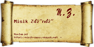 Misik Zénó névjegykártya